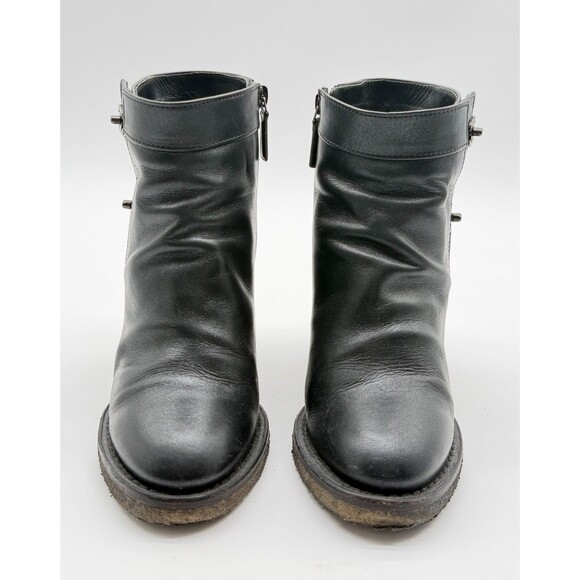 Chanel CC Turnlock Ankle Boots EU 36.5  US 6 Black Block Heel Booties - Picture 3 of 11